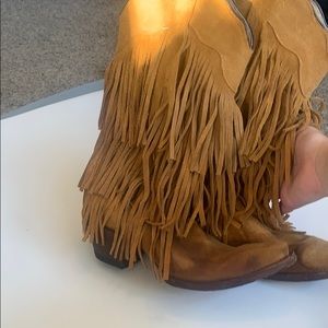 Fringe cowgirl boots